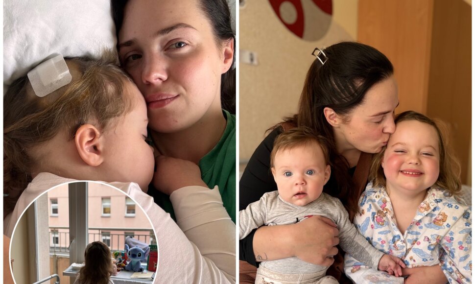 Mažoji kovotoja Teodora su mama ir jaunesne sesute