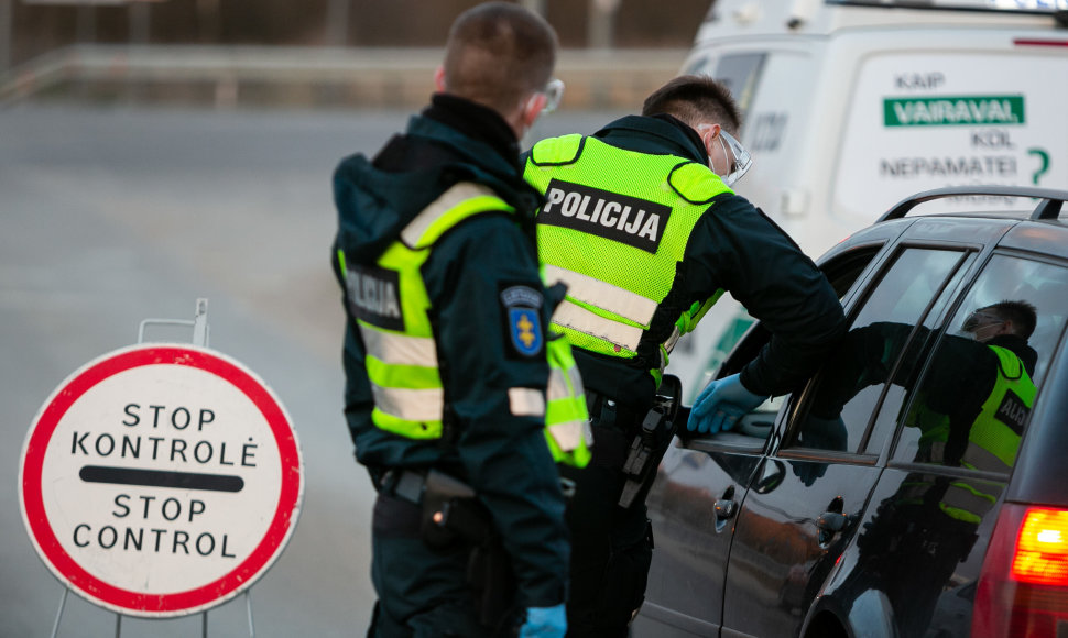 Policijos kontrolės postas Molėtų plente