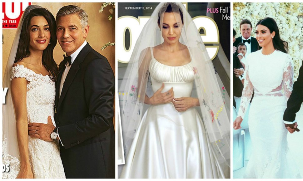 George'as Clooney ir Amal Alamuddin, Angelina Jolie, Kim Kardashian ir Kanye Westas