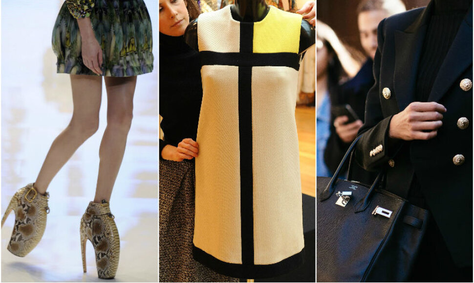 &bdquo;Alexander McQueen&ldquo; batai &bdquo;Armadillo&ldquo;, Yves&rsquo;o Saint Laurent&rsquo;o &bdquo;Mondrian&ldquo; suknelė, &bdquo;Chanel 2.55&ldquo; rankinė