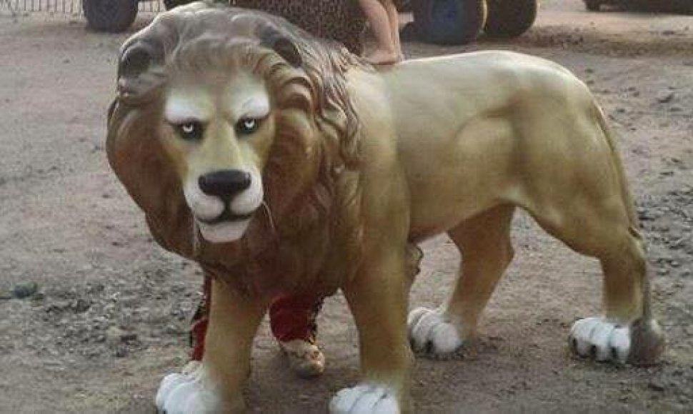 Pavogta liūto skulptūra