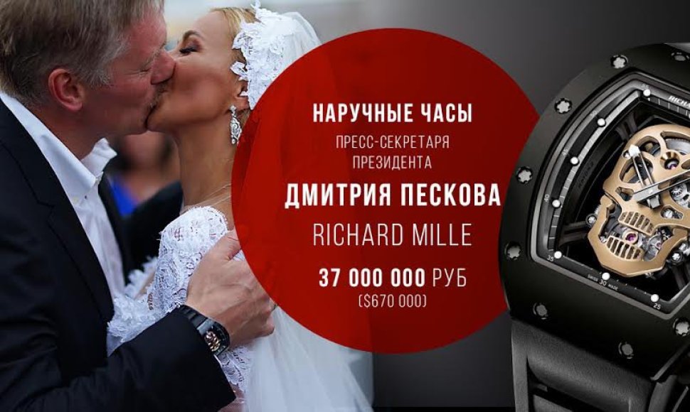 Laikrodis „Richard Mille RM 52-01“, kurį per vestuves segėjo V.Putino atstovas spaudai D.Peskovas 