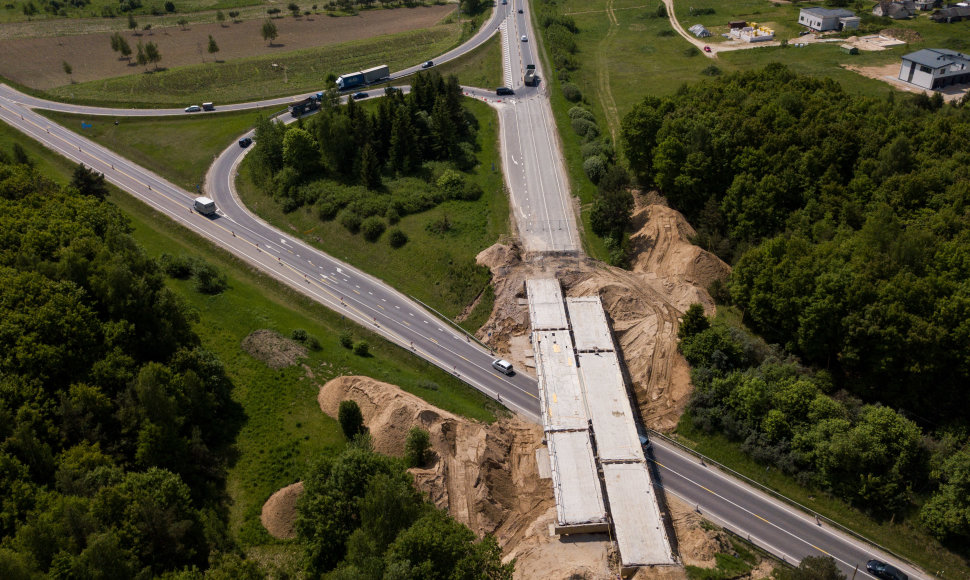 Remontuojamas viadukas Galvės gatvėje, kelyje Vilnius-Trakai