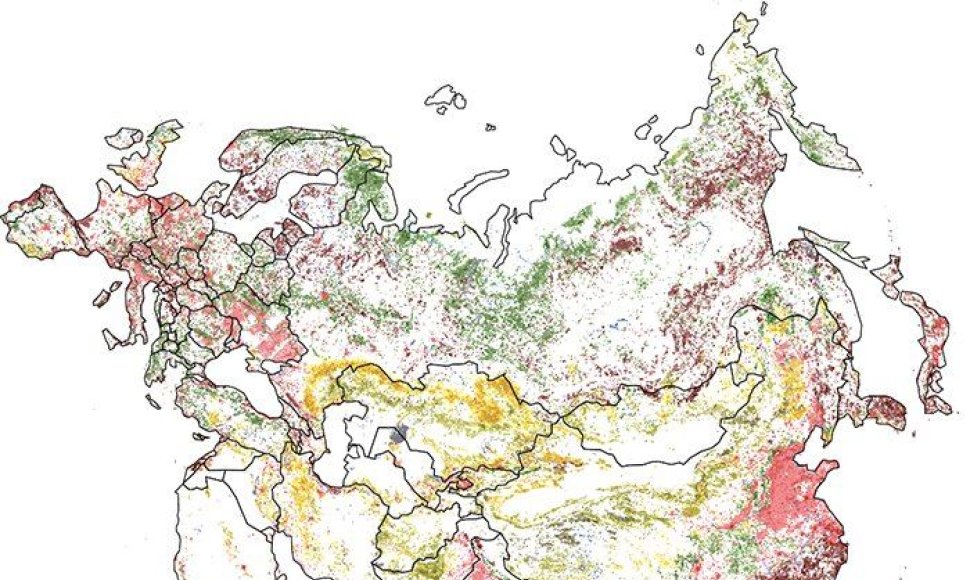 Žemėlapis, rodantis pasaulio pokyčius per 25 metus