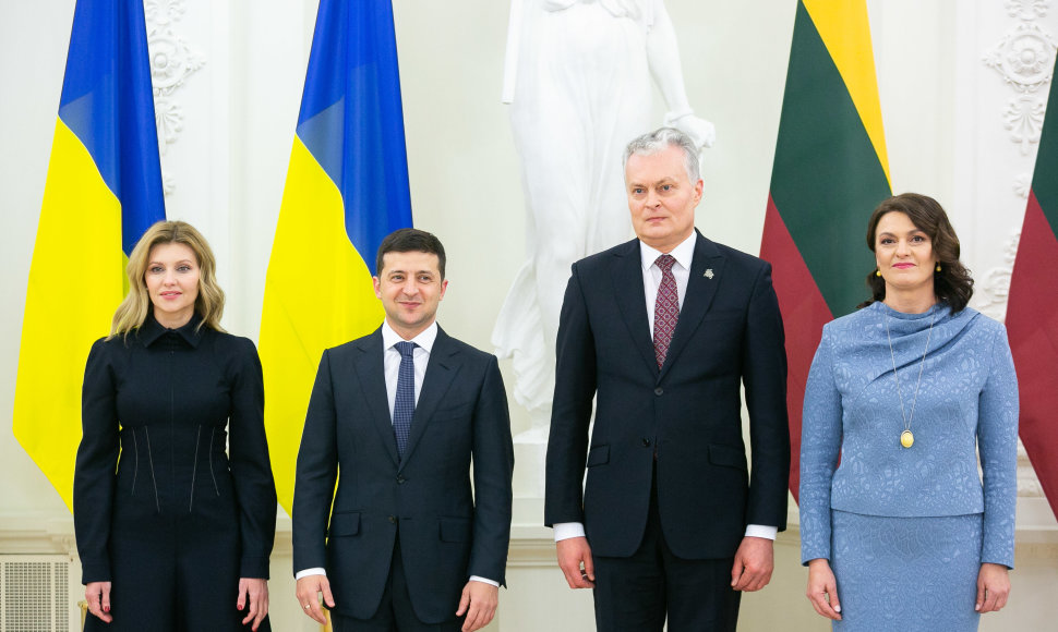 Olena Zelenska, Volodymyras Zelenskis, Gitanas Nausėda, Diana Nausėdienė