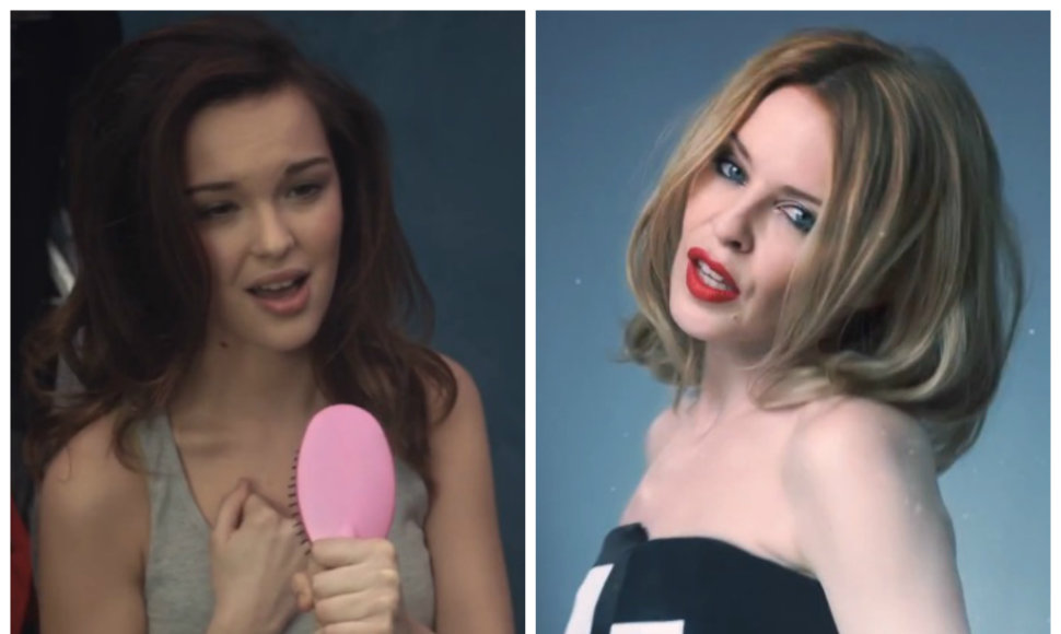 Kylie Minogue dainos „Crystallize“ vaizdo klipe paprasta paauglė virto popžvaigžde