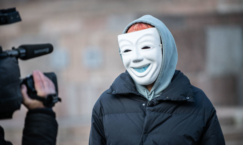 Vilniuje – protestas prieš veido kaukes