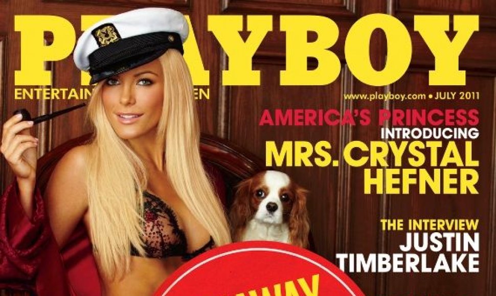 „Playboy“ liepos mėnesio viršelis su „pabėgusia nuotaka“ Crystal Harris