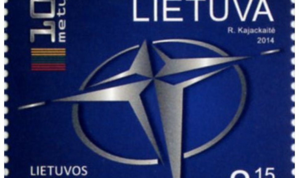 Pašto ženklas, skirtas Lietuvos įstojimui į NATO 10-mečiui