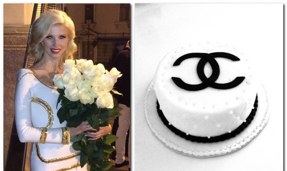 Inga Stumbrienė 31-ojo gimtadienio proga gavo tortą su „Chanel“ mados namų logotipu