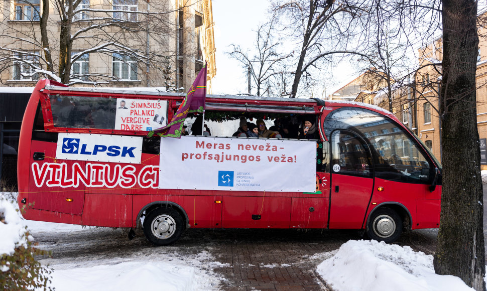 Vilniaus streikuojančių vairuotojų palaikymo akcija