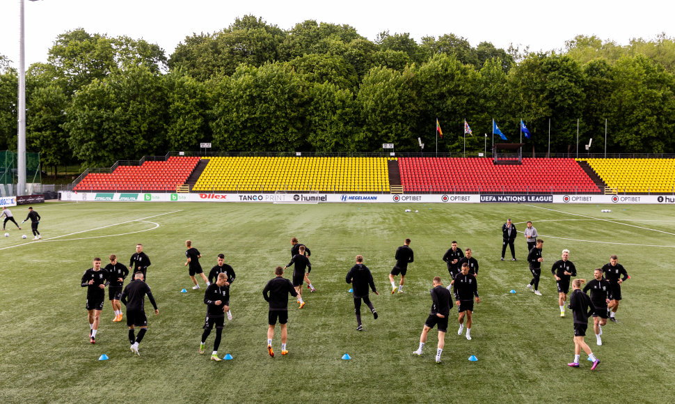 Lietuvos futbolo rinktinės treniruotė