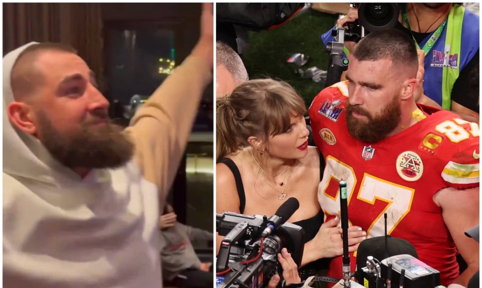 Jonas Valančiūnas ir Travisas Kelce