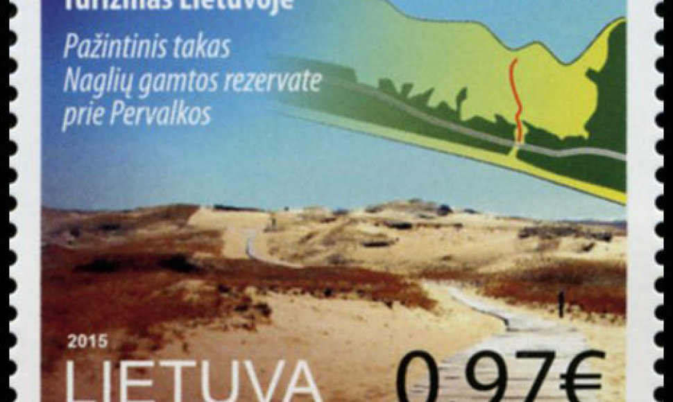 Pirmasis pašto ženkle įamžintas Naglių gamtos rezervatas