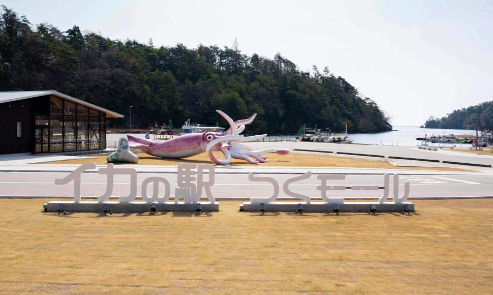 Japonijos miestas už paramą dėl COVID-19 pasistatė didžiulę kalmaro skulptūrą