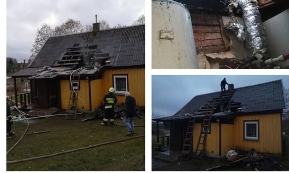 Per gaisrą Plungės rajone, Alsėdžiuose, nukentėjo šeimos namo stogas.