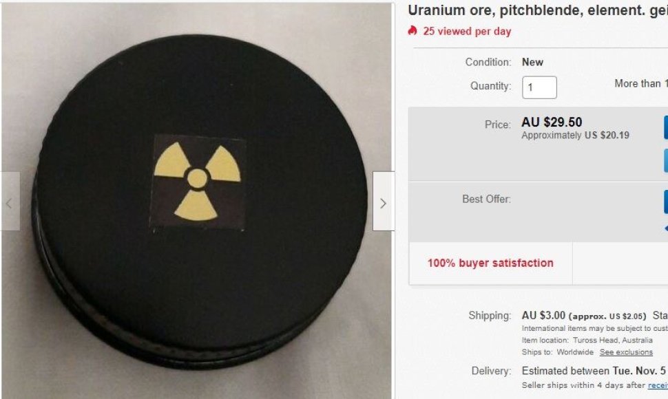 Urano rūda interneto aukcione