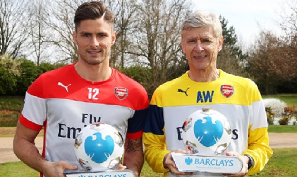 Olivier Giroud ir Arsene'as Wengeras