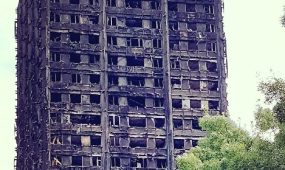 Sudegęs  „Grenfell Tower“ pastatas