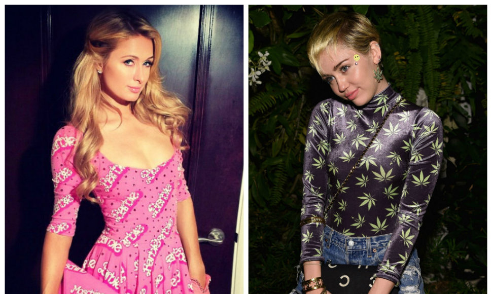 Paris Hilton ir Miley Cyrus