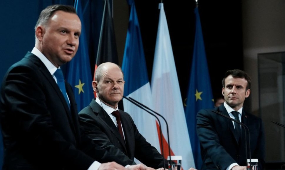 Andrzejus Duda, Olafas Scholzas, Emmanuelis Macronas