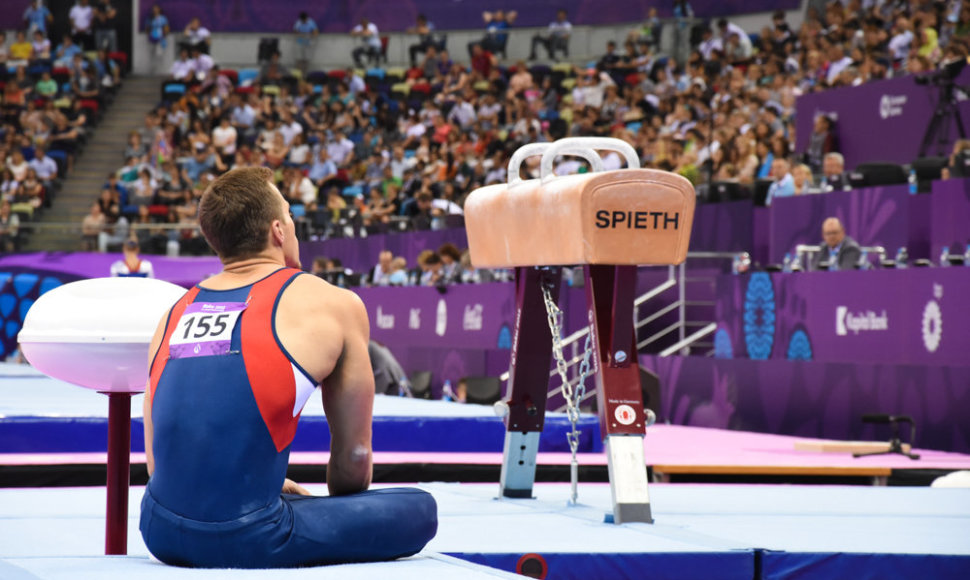 Gimnastas Rokas Guščinas Europos žaidynėse