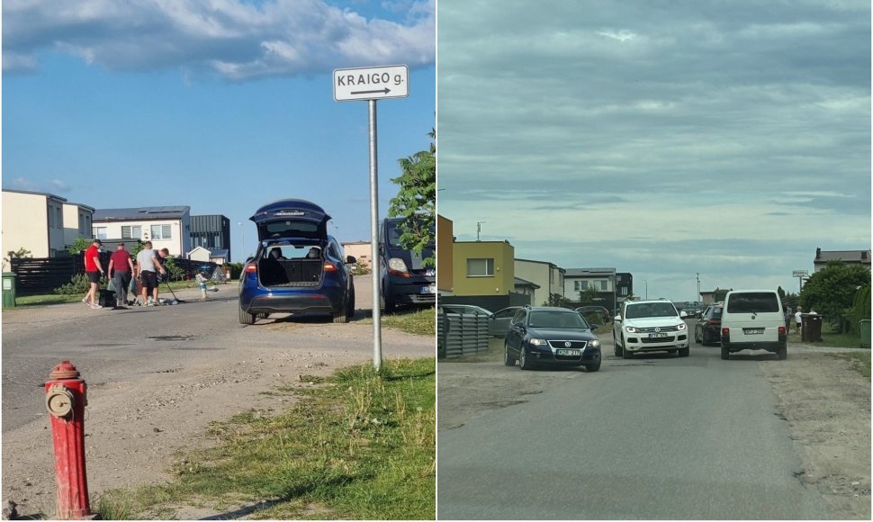 Romainių gyventojai patys ėmė lopyti duobes gatvėje