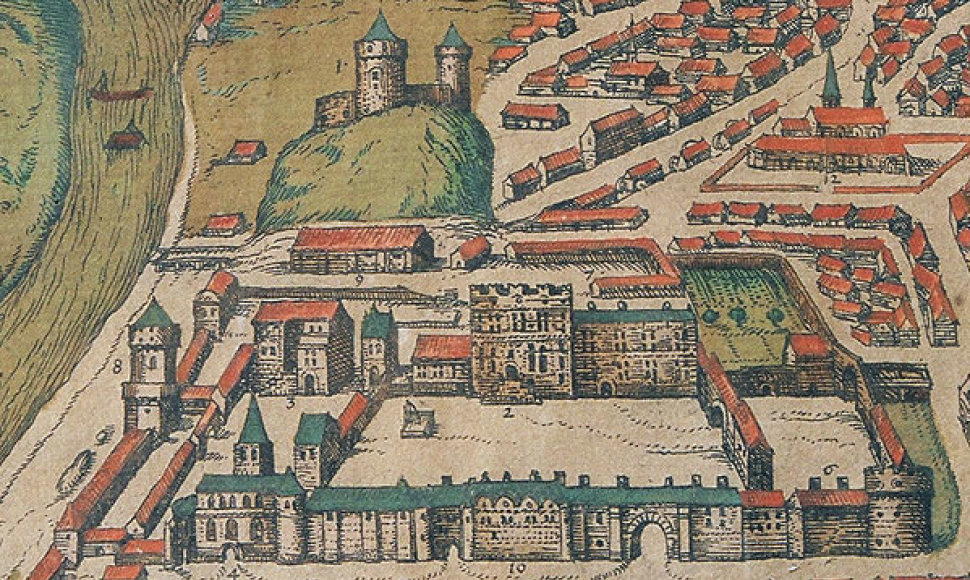 G.Brauno planas. Vilniaus pilys 1581 metais