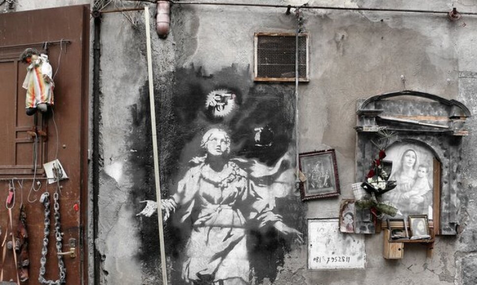 Banksy darbas &bdquo;Madonna su pistoletu&ldquo;