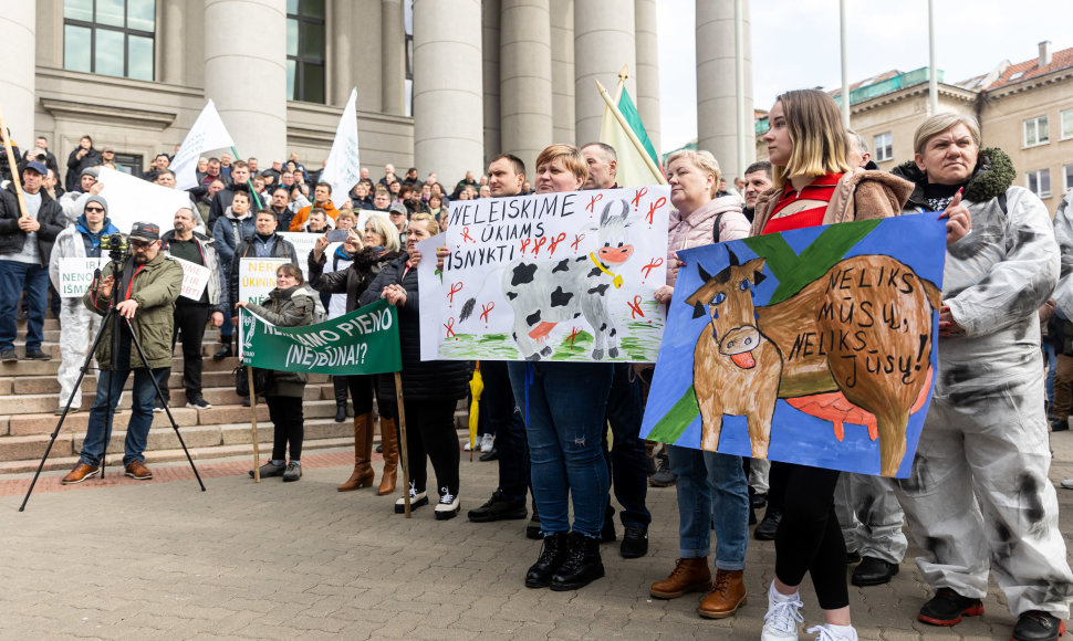 Lietuvos pieno gamintojų mitingas prie LR Seimo