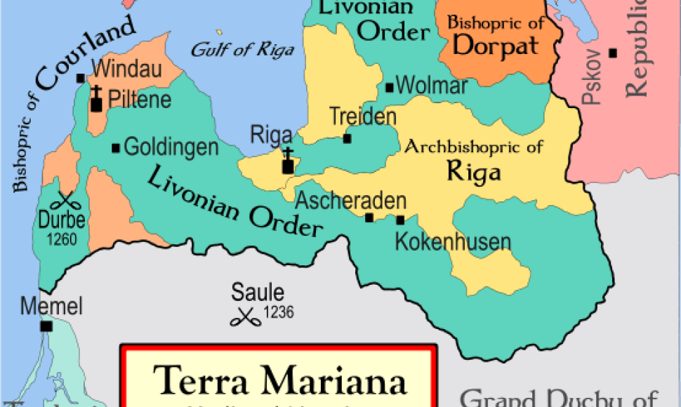 Livonijos ordino žemės 1260 m.