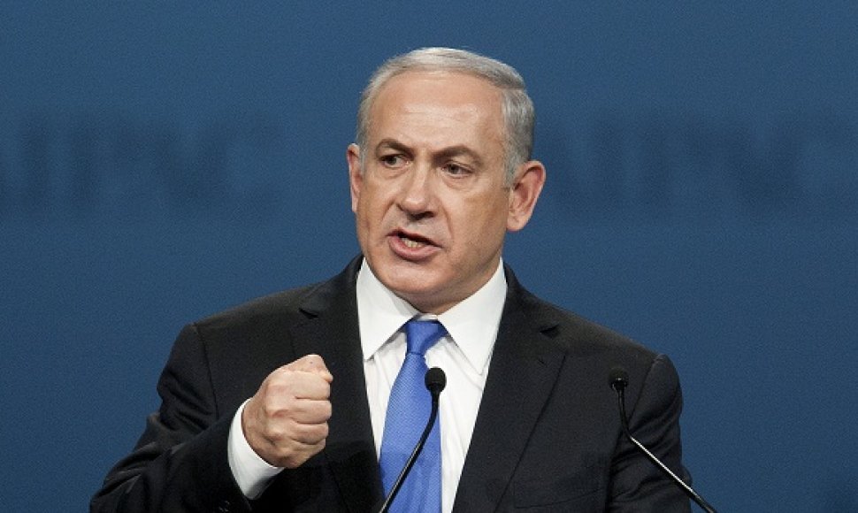Izraelio premjeras Benjaminas Netanjahu kreipiasi į AIPAC delegatus