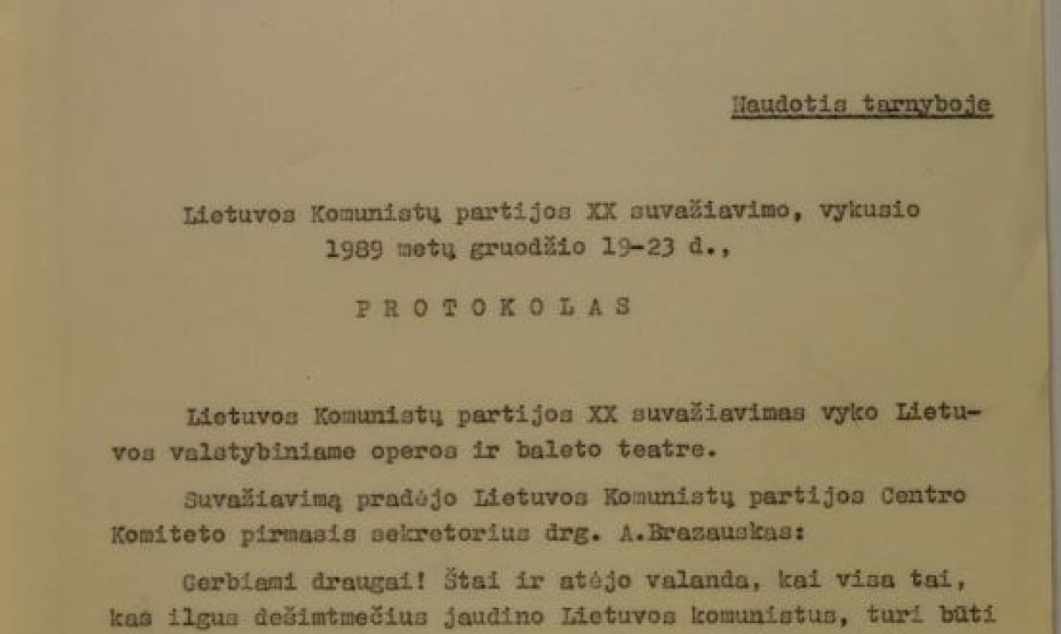 Ypatingasis archyvas pristato parodą apie Lietuvos komunistų partijos atsiskyrimą nuo Maskvos