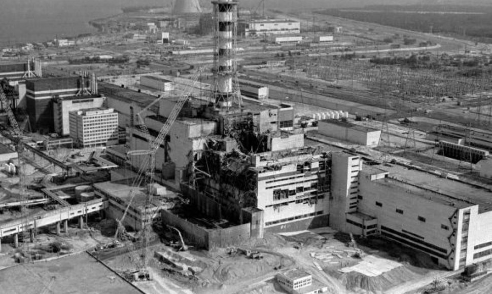 Černobylio atominė elektrinė po katastrofos