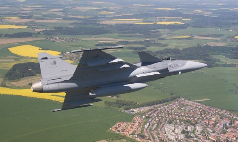 Čekijos karinių oro pajėgų naikintuvas &bdquo;Saab JAS-39 Gripen&ldquo;