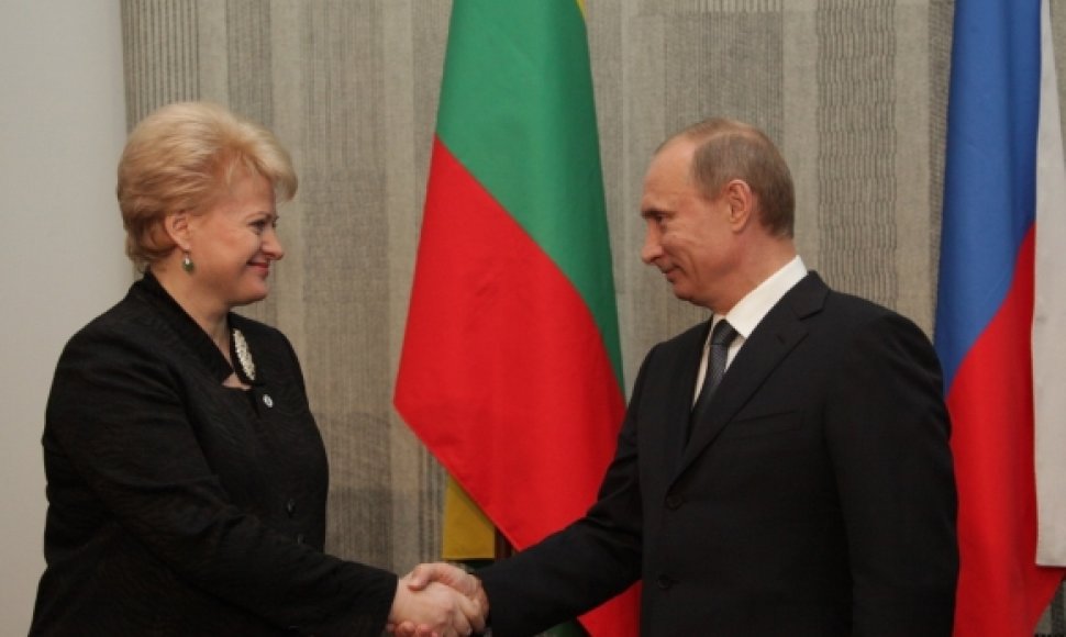 Lithuanian President Grybauskaitė  and Russian Prime Minister Putin.