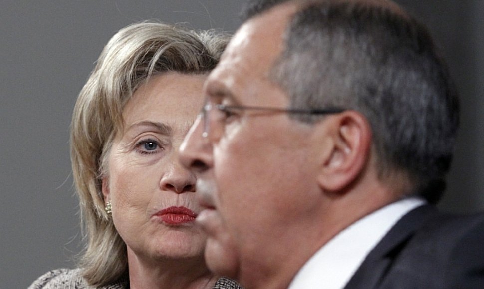 Hillary Clinton ir Sergejus Lavrovas