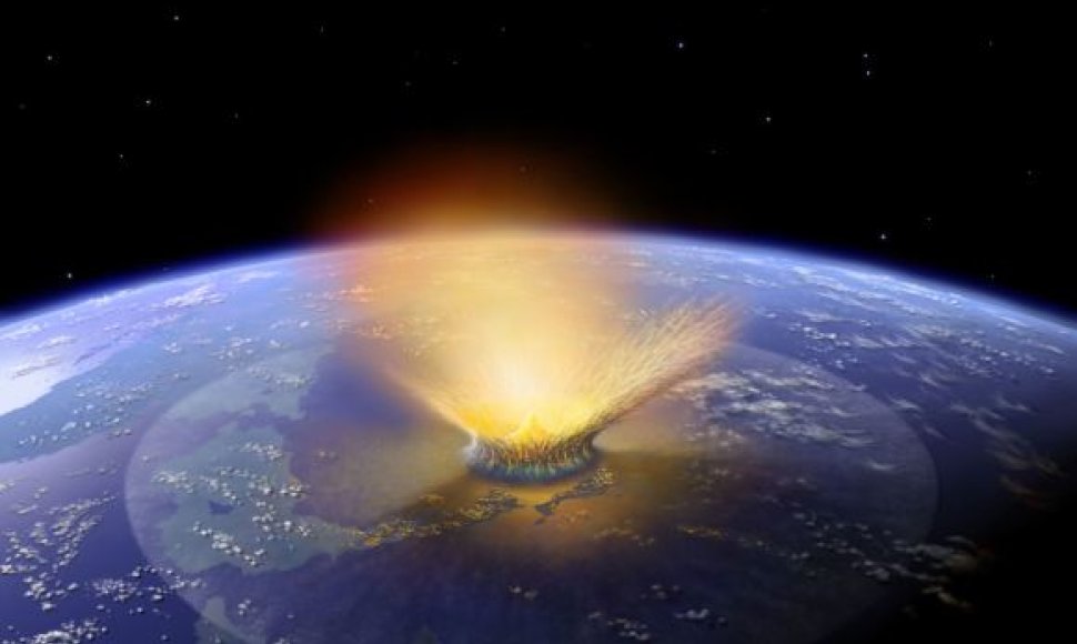 Asteroido susidūrimas su Žeme (kompiuterinis maketas)
