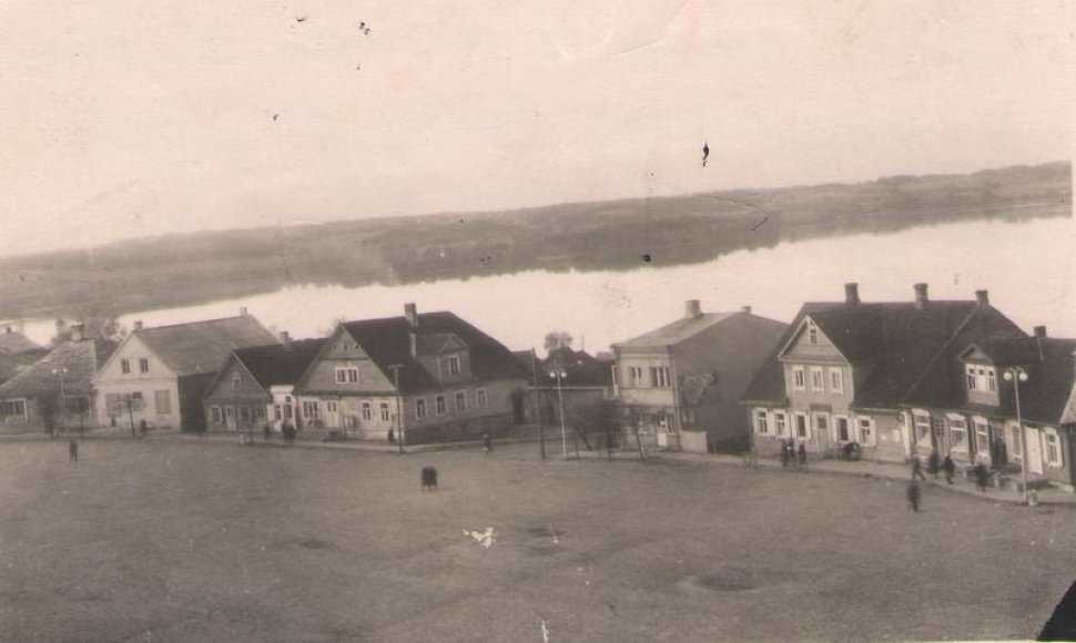 Zarasų miesto Sėlių aikštės vakarinė dalis, apie 1932 m. 