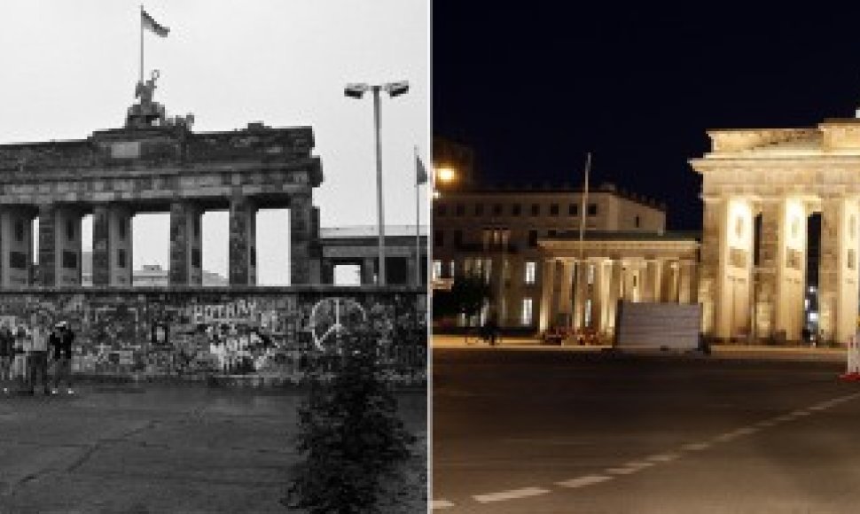 Brandenburgo vartai 1989-aisiais ir dabar