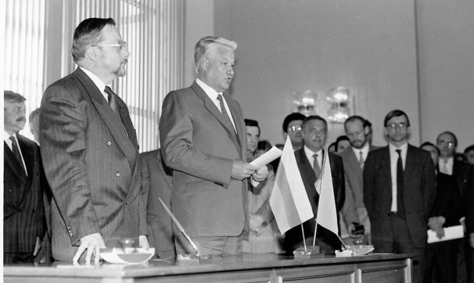 Vytautas Landsbergis ir Borisas Jelcinas