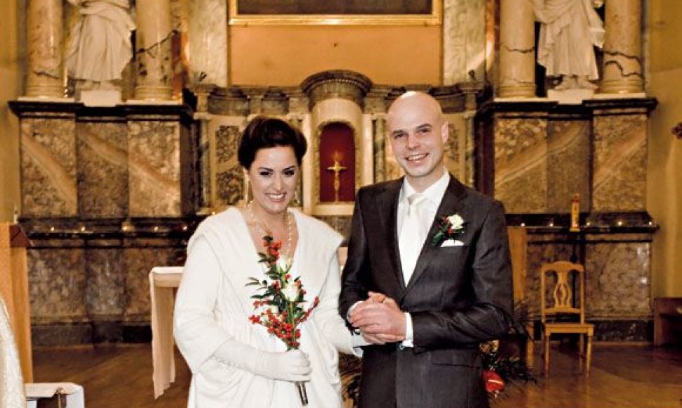 Alicia Gian ir Marius Mačiulis vestuvių dieną