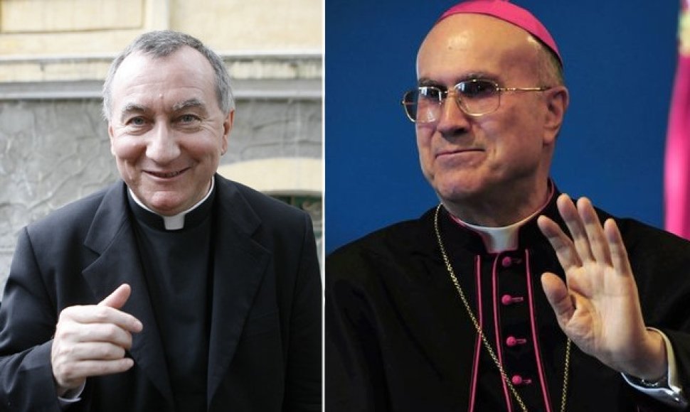 Vatikanas pradeda naują skyrių – į skandalą įsivėlusį kardinolą Tarcisio Bertone keičia diplomatas veteranas Pietro Parolinas (kairėje)