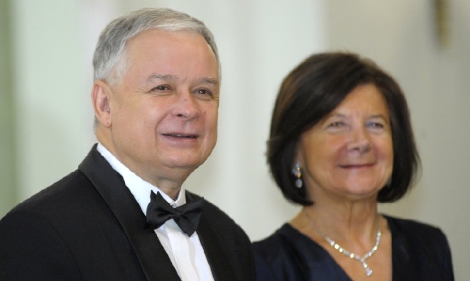 Lechas Kaczynskis ir jo žmona Maria