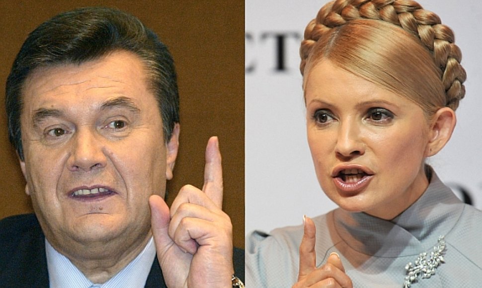 Viktoras Janukovyčius ir Julija Tymošenko susikaus antrame rinkimų ture.