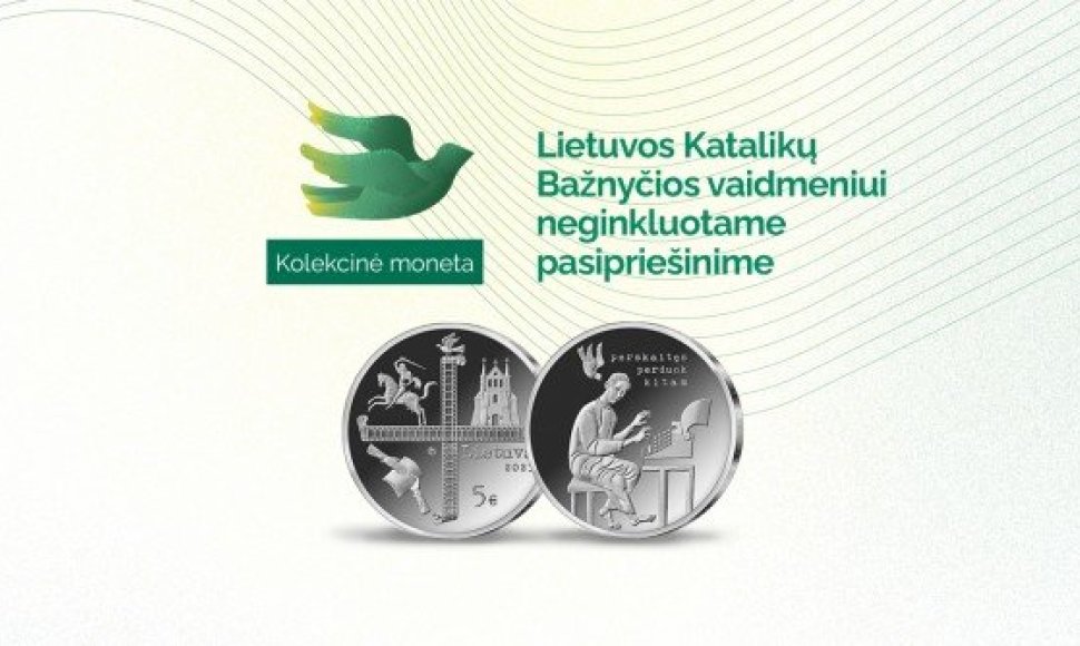 Moneta skirta Lietuvos Katalikų Bažnyčios vaidmeniui neginkluotame pasipriešinime