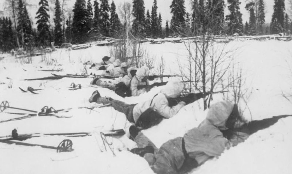 Suomiai savo pozicijose 1940 m. sausį