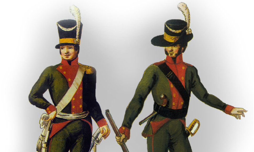 LDK 1-ojo didžiosios buožės pestininkų regimento karininkas ir eilinis apie 1772-1792 m