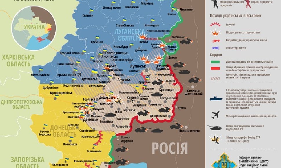 Situacija Rytų Ukrainoje rugsėjo 5 d. 