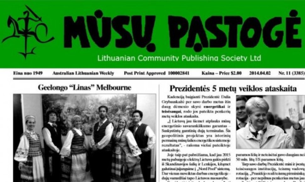 Australijos lietuvių laikraštis „Mūsų pastogė“
